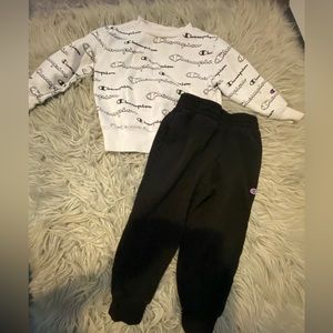 Toddler Champion sweatshirt and joggers